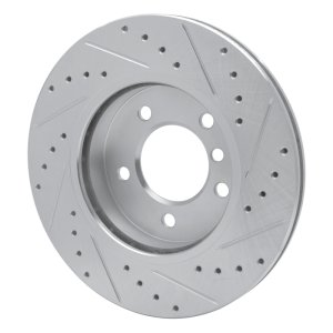 BMW 325CI Brake Rotor (1) - Front Left - R1 Concepts - Drilled & Slotted - Silver - `99-`08